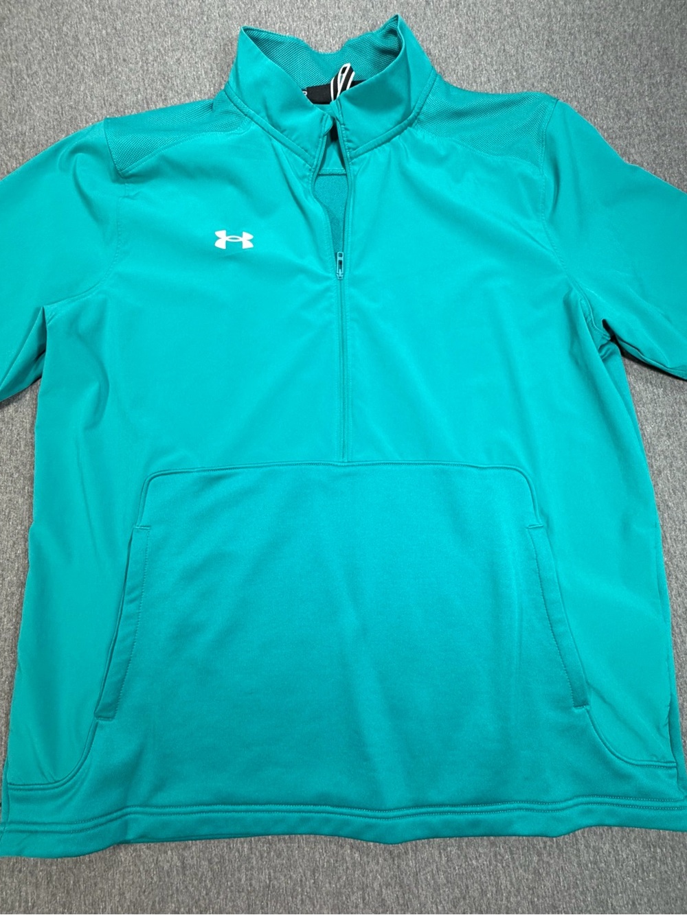 Under Armour Mens XL Aqua Green Motivate 2.0 Half Zip Pullover Loose Relaxed Fit